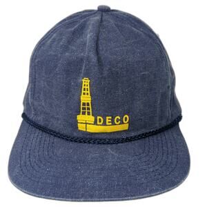 Cobra Caps 5 Panel Blue One Size Hat Braided Rope Snapback Ideco Oil Derrick